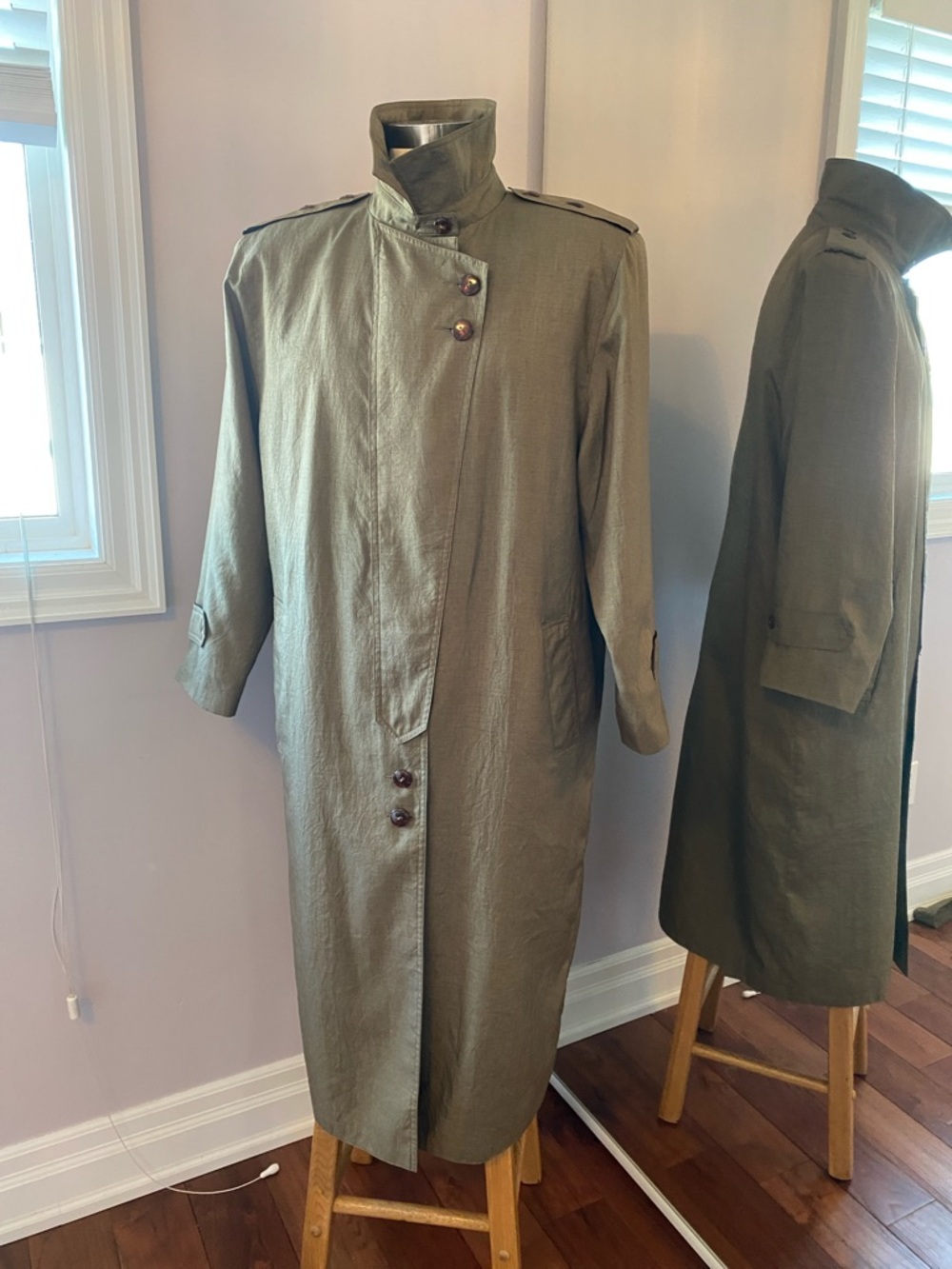 Dallaird’s army green trench lightweight coat ladies size M - Picture 3 of 10